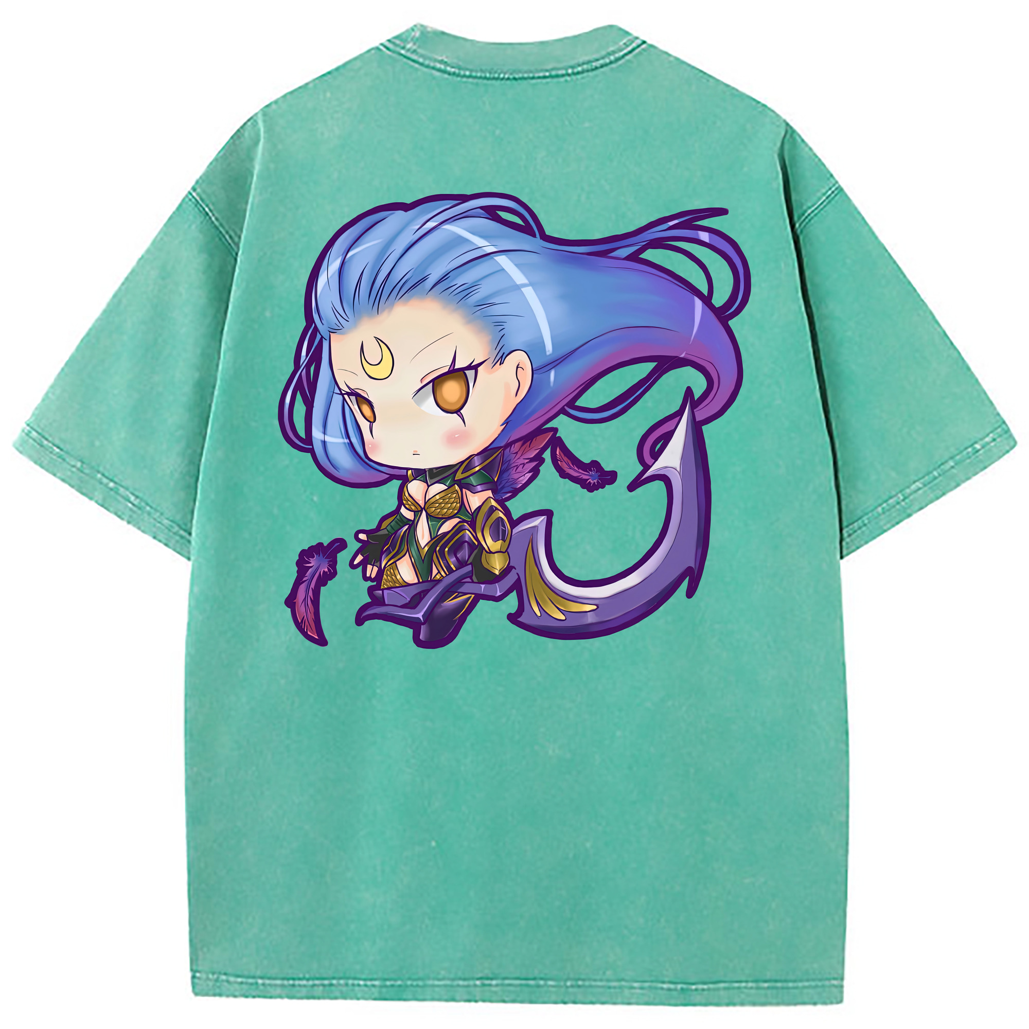 （画像用） リーグ・オブ・レジェンド League of Legends LOL 綿100% ヴィンテージ風 半袖Tシャツ（背面プリント）